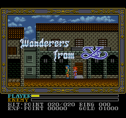 Ys III - Wanderers from Ys (USA) Title Screen